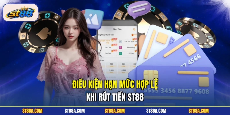 Điều kiện hạn mức hợp lệ khi rút tiền ST88